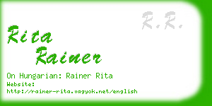rita rainer business card